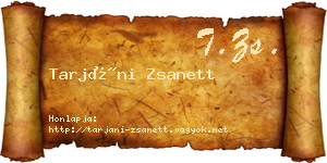 Tarjáni Zsanett névjegykártya